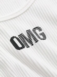 DAZY Męski bezrękawnik na co dzień z nadrukiem w litery i nadrukiem - Biały - Zobacz 7