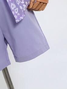寶寶女孩流行休閒可愛背心套裝，3入組，夏季 - 紫色 - 查看 4