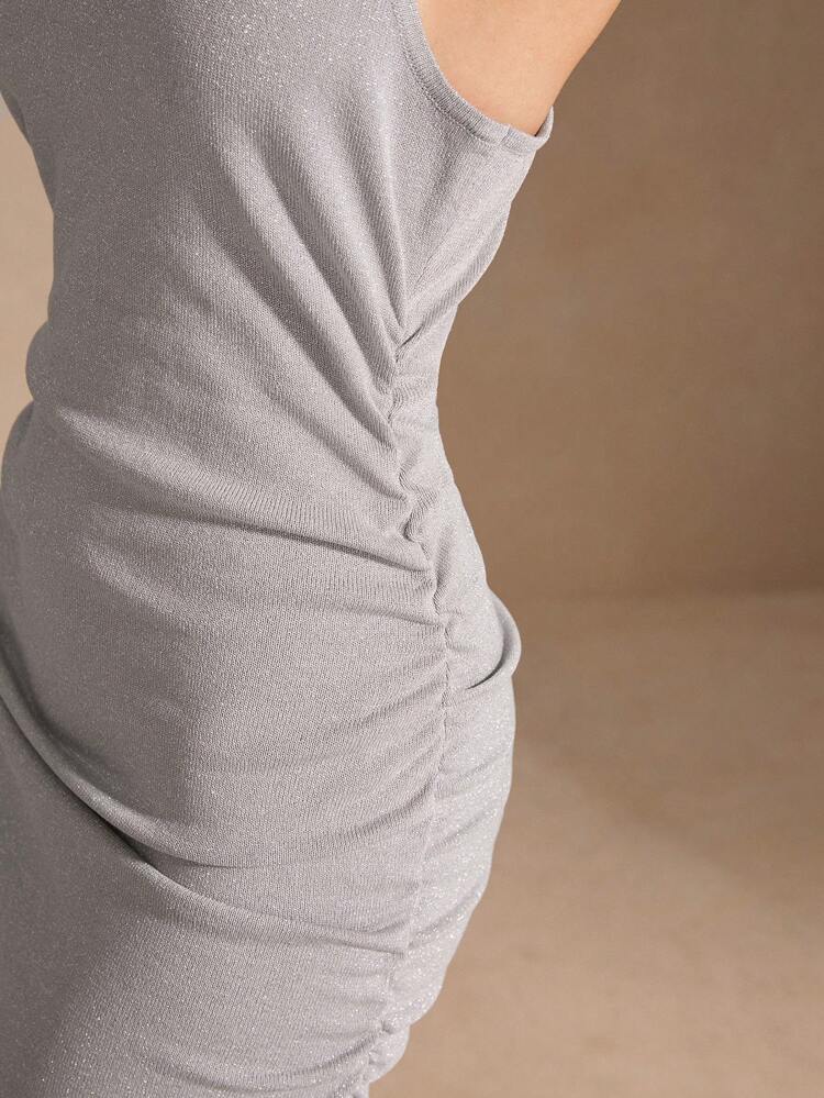 Women Solid Color Simple Daily Wear Knitted Cami Dress