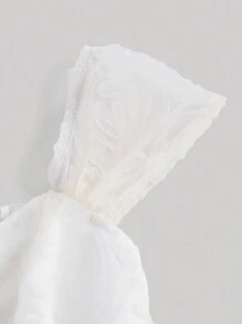 SHEIN MOD Váy xòe nhiều lớp lưới hoa 3D màu trắng lệch vai Váy cổ tích, mùa hè, bữa tiệc, đám cưới - trắng - Xem 3