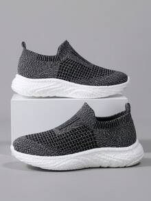 Giày thể thao ngoài trời Unisex có đế rỗng nhẹ hình tổ ong, tăng chiều cao, thoải mái, lưới chống trượt, thoáng khí, mũi tròn, buộc dây, họa tiết chữ, giày thể thao thời trang cho nữ - Màu xám đen - Xem 4