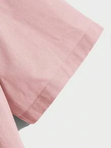 Manfinity BRENVOR Herren modisches, sommerliches, einfarbiges, gewebtes Kurzarmhemd