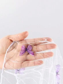 Young Girl Swimwear Set, Printed Pattern Randomly - Mauve Purple - View 6