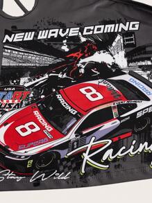 Coolane Top asimétrico de cuello de mujer talla grande con estampados deportivos tipo bloqueo y carreras, para el verano