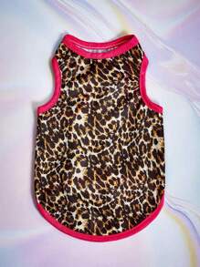 PETSIN Pet Leopard Print Colorblock Áo chống nắng chống côn trùng thoáng khí, 1 cái, mùa hè - Nhiều màu - Xem 3