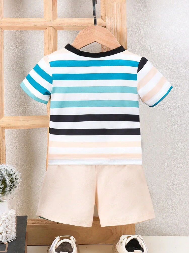 Baby Boys' Summer Casual Dinosaur Cartoon Set