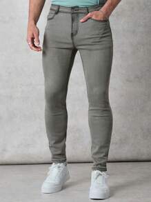 Forever 21 Men's Slim Jeans Fit With Power-Stretch In Washed Black - Black - View 1