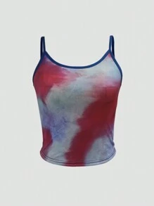 INAWLY 女士夏季時尚水洗染身緊剪裁背心上衣 - 彩色 - 查看 3