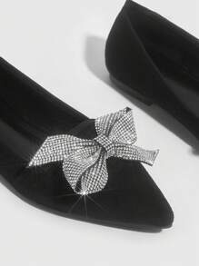 CUCCOO CHICEST Woman Shoes Black Flat Shoes With Bow Detailing Wedding Shoes Vacation Shoes Summer - Black - View 3