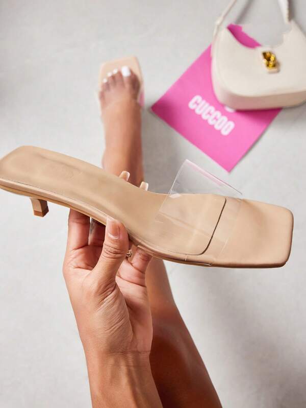 CUCCOO SZL Zapatos de mujer con tira transparente, sandalias de tacón alto elegantes para primavera y verano, zapatos para fiestas, estilo "baddie" de , chic y elegante para Navidad, Año Nuevo, San Valentín y otras vacaciones