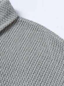 Claim Dot 男款針織純色簡約日常上衣 - 淺灰色 - 查看 6
