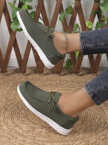 Zapatos deportivos informales para mujer livianos, cómodos y para todas las estaciones - Verde militar - Ver 4