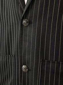 Manfinity VCAY Men Casual Striped Blazer Jacket, For Fall Winter - Black - View 4