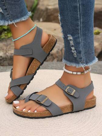 女式時尚舒適的大尺碼羅馬涼鞋，適用於戶外海灘度假