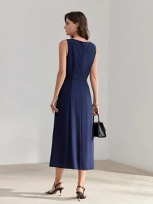 MOTF PREMIUM 兩色波浪摺裥洋裝