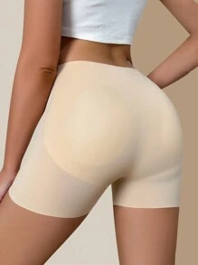 SHEIN Women Body Shaping Panties Seamless Breathable Square Cut High Waist Tummy Control Shapewear, 1pc - Apricot - View 7