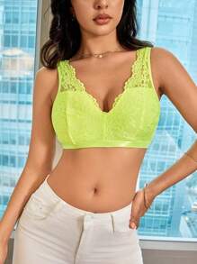 Women's Comfort Contrast Lace Wireless Bra