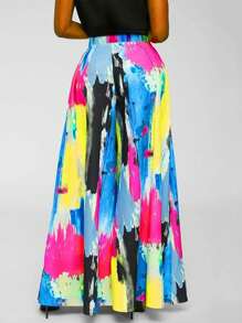 Quần ống rộng dáng suông, có chun co giãn, in họa tiết tie-dye, phong cách Joker hàng ngày dành cho nữ. Thích hợp cho mùa xuân. - Nhiều màu - Xem 2