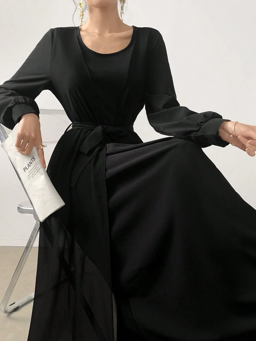 Modelyn Ladies' Plain Simple Arabian Dress For Daily Wear - Black - View 1