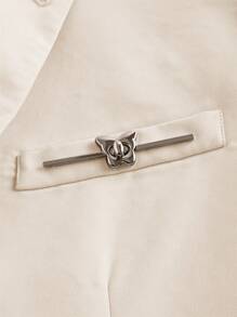 GENTILAND Woven Casual Suit Trousers 2pcs/Set - Apricot - View 11