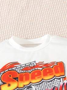 Young Girl Summer Cool Sports Casual Tee & Ruched Skirt 2pcs/Set Outfit, School, Campus, College - Blue - View 7