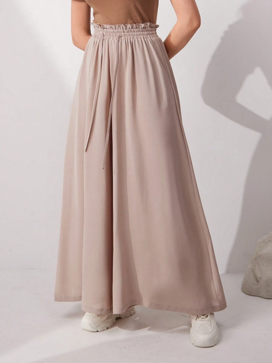 Mulvari 女士束口純色休閒寬鬆日常長褲