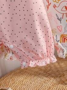 SHEIN Vintaside Kids Set de 3 piezas de enterizos lindos y dulces para bebé niña con estampado de arcoíris, conejo y unicornio, trajes de mejores amigos, verano de ocio y diversión - Multicolor - Ver 3