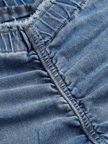 SHEIN MOD Women's Asymmetrical High Waisted Flared Jeans With Bowknot Decoration For Casual Wear - Light Wash - View 4