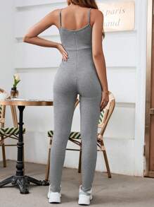 SHEIN 女士休閒細肩孕婦連身褲 - 灰色 - 查看 2