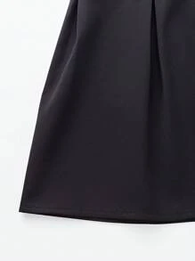 SHEIN Unity 女士純色簡約日常穿搭及膝裙