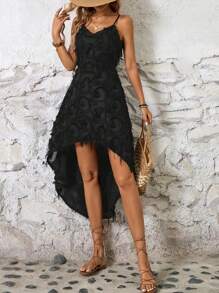 SHEIN Clasi Ladies' Fashionable Textured Fabric Dress - Black - View 6