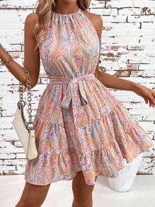 SHEIN Clasi Damen modisches rosa Sommer Spaghetti Trägerkleid, perfekt für Urlaub - Pink - Übersicht 1