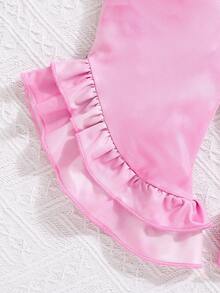 女童夏季裝扮幼兒無袖渐層色上衣和鈴鐺底部花邊褲子套裝 - 淺粉色 - 查看 4