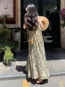 Women All-Over Print Summer Spaghetti Strap Dress