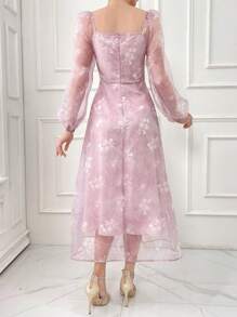 Modelyn Vestido Abaya Feminino com Mangas Longas de Malha Estampada na Moda - Multicolorido - Ver 3