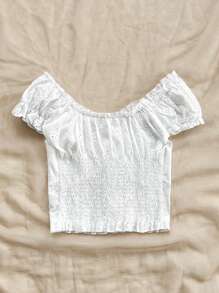 SHEIN Dreamara Women's Embroidered Button-Down Shirt For Vacation And Leisure - White - View 2
