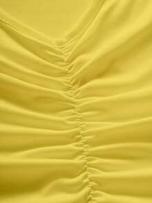 INAWLY Women's Summer Letter Printed Round Neck Crop Sleeve Cropped Casual T-Shirt Graphic Tees Women Tops - Yellow - View 6