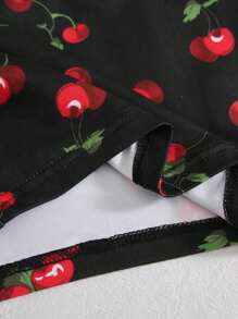 SHEIN EZwear Cherry Print Crop Cami Top