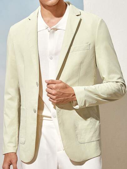 AKNOTIC Business Casual Easy Care UV Protection Men Woven Light Business Blazer, For Fall Winter