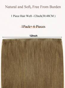 Human Hair Weft Extension 18-22Inch #8 Olive Greenish- Hair Weft Hand Tied Weft Extensions Remy Human Hair Weft Extensions - S8 - View 6