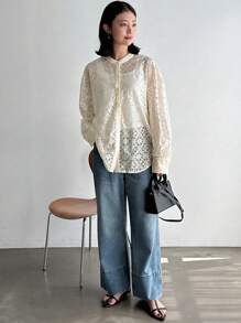 FRIFUL Camisa de mujer de manga corta de verano con botones y corte holgado