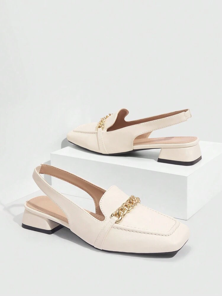 CUCCOO BIZCHIC Woman Shoes Solid Color Back Strap Flat Shoes For Summer Vacation Shoes Summer Elegant Basics Business Casual Business Chic Spring Shoes Spring Break Easter