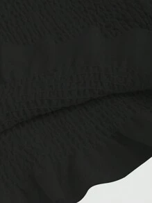 Sweetra Vestido Tubinho Feminino Sem Alças de Cor Sólida de Estilo Simples para Uso Diário - Preto - Visão 4