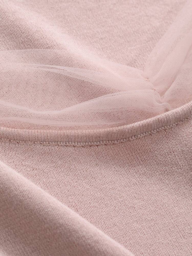 Women's Solid Color Simple Daily Patchwork Knit Top