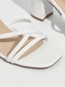 CUCCOO BIZCHIC 女士鞋子时尚白色系带高跟凉鞋女士夏季毕业高跟鞋舞会高跟鞋度假鞋夏季促销优雅基础款商务休闲商务时尚圣诞节秋季新年假期 - 白色 - 查看 4