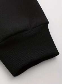 Sudadera Con Capucha De Manga Larga Y Estampado Para Hombre De Moda - Negro - Ver 3