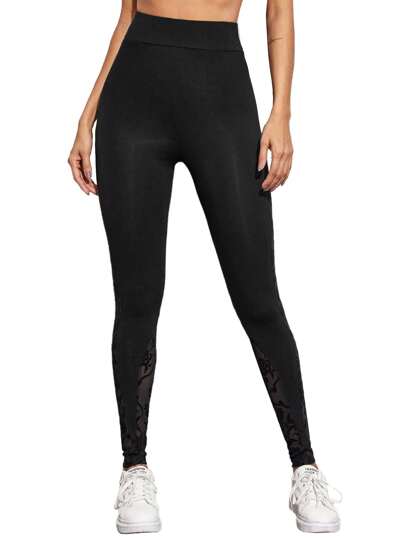 ليقينز بادخال شبكي وبخصر عالي