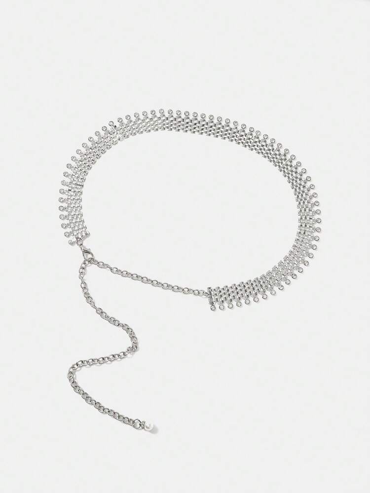 1pc Women's Sexy Rhinestone/Metal Bar Chain Waist Belt, Suitable For Concert/Festival/Party/Night Club