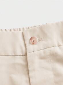 GENTILAND Woven Casual Suit Trousers 2pcs/Set - Apricot - View 10