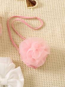SHEIN 3 cái/bộ Áo bé gái màu hồng dễ thương & thanh lịch có túi đeo chéo và hình in ngộ nghĩnh, dành cho giải trí hàng ngày mùa xuân/hè - Hồng - Xem 3